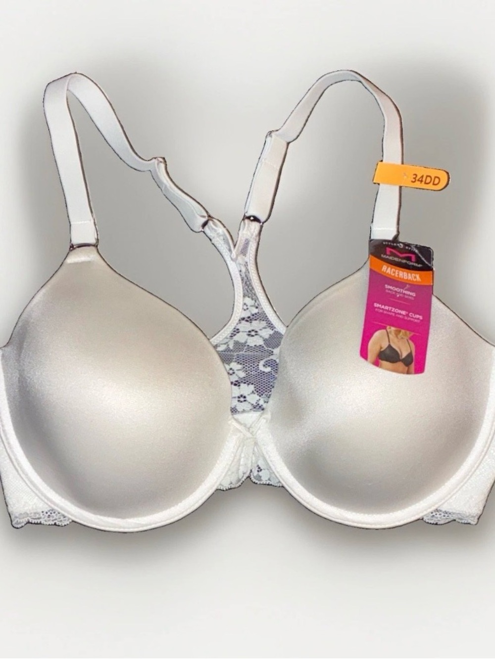 Maidenform White Racerback T-Shirt Bra - 34DD